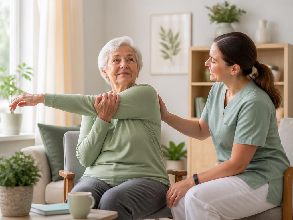 Senior stretching and mobility exercise
